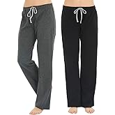 U2SKIIN 2 Pack Pajama Pants for Women Soft, Cotton Comfortable Womens Lounge Lightweight Sleep Pj Bottoms
