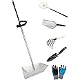 Sand Fleas Rake Set,Detachable 47 Inches Long Handle,Includes 1pcs Sand Flea Rake,1pcs Sand Sifter,1pcs Beach Mesh Shovel,1pcs Black Beach Shovel,1pcs Claw Rake with Mesh Net,One Pair of Gloves