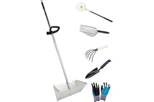 JSTFRU Sand Fleas Rake Set,Detachable 47 Inches Long Handle,Includes 1pcs Sand Flea Rake,1pcs Sand Sifter,1pcs Beach Mesh Shovel,1pcs Black Beach Shovel,1pcs Claw Rake with Mesh Net,One Pair of Gloves
