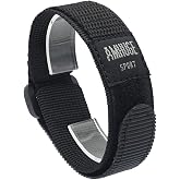 AMHUGE Hook &amp; Loop Nylon Sport Watch Band-Waterproof Outdoor Watch Strap for Men or Women-Choice of Color &amp; Width (18mm, 20mm, 22mm)