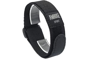 AMHUGE Hook & Loop Nylon Sport Watch Band-Waterproof Outdoor Watch Strap for Men or Women-Choice of Color & Width (18mm, 20mm, 22mm)