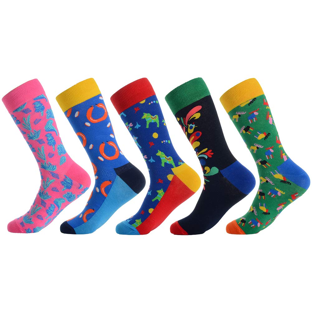 Dress Socks for Men & Women,Colorful Funny Crazy Novelty Fun Dress Socks Pack by Bonangel,Cool Pattern Crew Socks With Gift Box