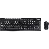 Logitech K270 Wireless Keyboard and M185 Wireless Mouse Combo &mdash; Keyboard and Mouse Included, Long Battery Life (Black with Mouse)