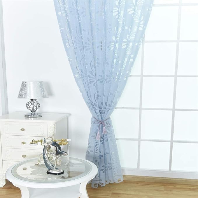 Home Furniture Diy Curtains Blinds Sheer Grommet Floral