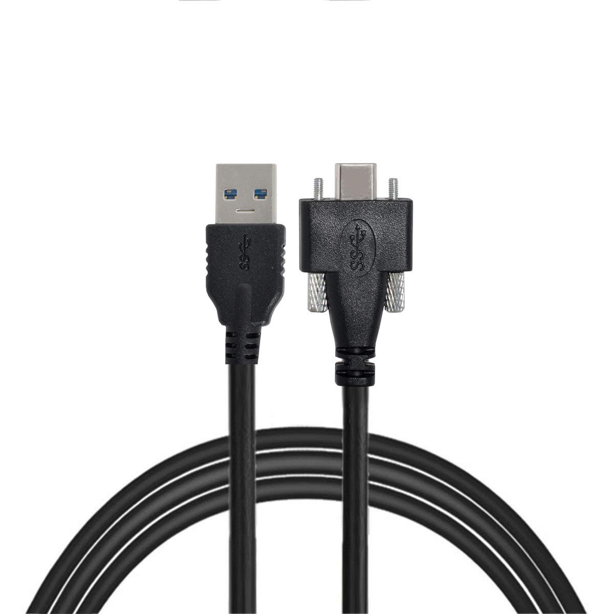 CY Cable USB-C USB 3.1 Type-C Dual Screw Locking to Standard USB3.0 Data Cable Panel Mount Type