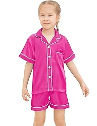 SWOMOG Kids Silk Satin Pajamas Set Girls Boys