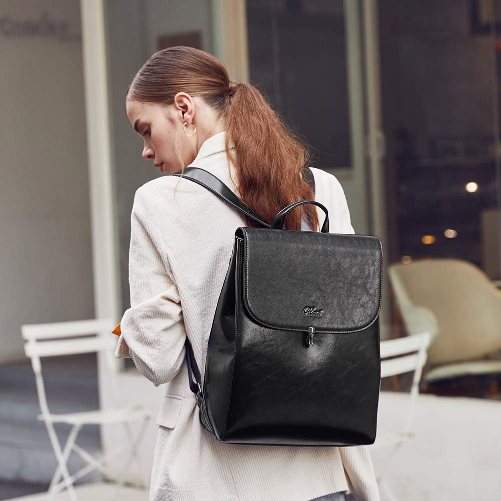 Scarpe e borse Zaino Donna Pelle Cerata ad Olio Vintage Signora Borsa Zaino  Viaggio Grande Moda Borsa a Tracolla Marrone urban-earth.co.uk