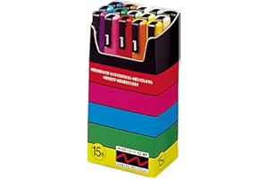 posca Paint Markers, 3M Fine Point Acrylic Paint Pens with Reversible Tips, Art Supplies For Gifts, Decorations Fabric, Metal, Glass, Wood and Canvas, Set of 15