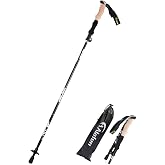 A ALAFEN 7075 Aluminum Folding Hiking Pole | Adjustable Walking Stick for Hiking &amp; Travel, Quick-Lock System, Single Pole for Adults &amp; Seniors, Fits 4'9"-5'5"/ 5'3"-6'2"