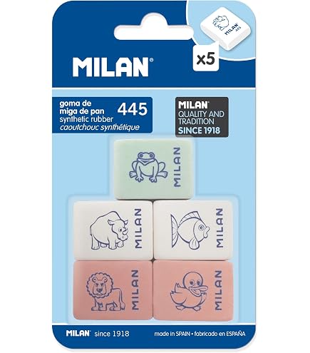 2 Radiergummis „Miga De Pan“ Von Milan – Weich Wie Brot, Perfekt Für Bleistift & Zeichnungen | Set In Blister