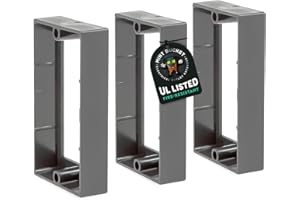 Mint Bucket Brands 3/4" Single Gang Receptacle Outlet Box Extenders - UL Listed - Electrical Outlet Extender for Electrical Box and Electrical Outlet Switches (Black or Gray) (Pack of 3)