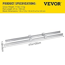 Happybuy 2PCS Linear Rail SBR20-1200mm, Linear