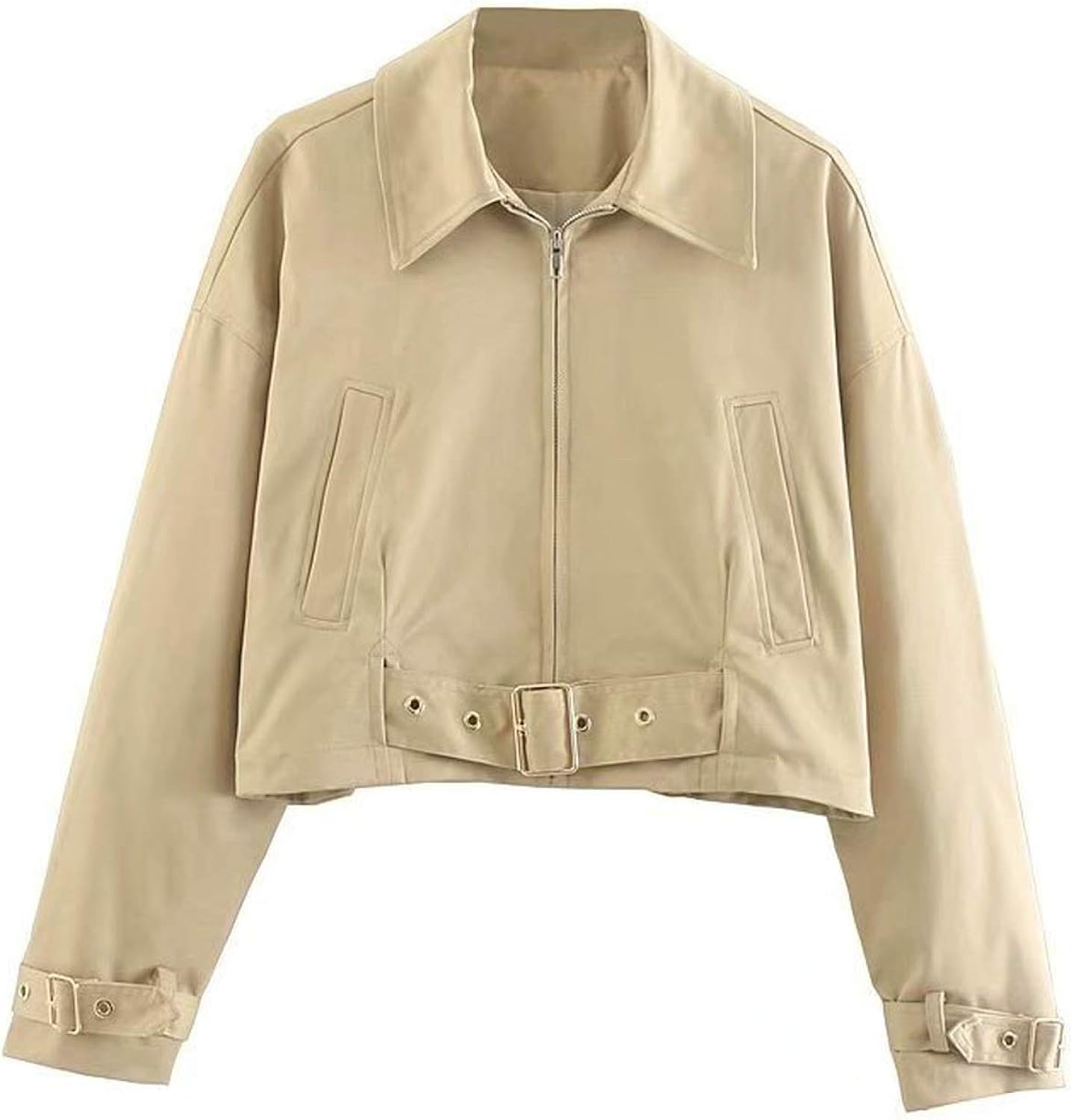 short khaki jacket womens