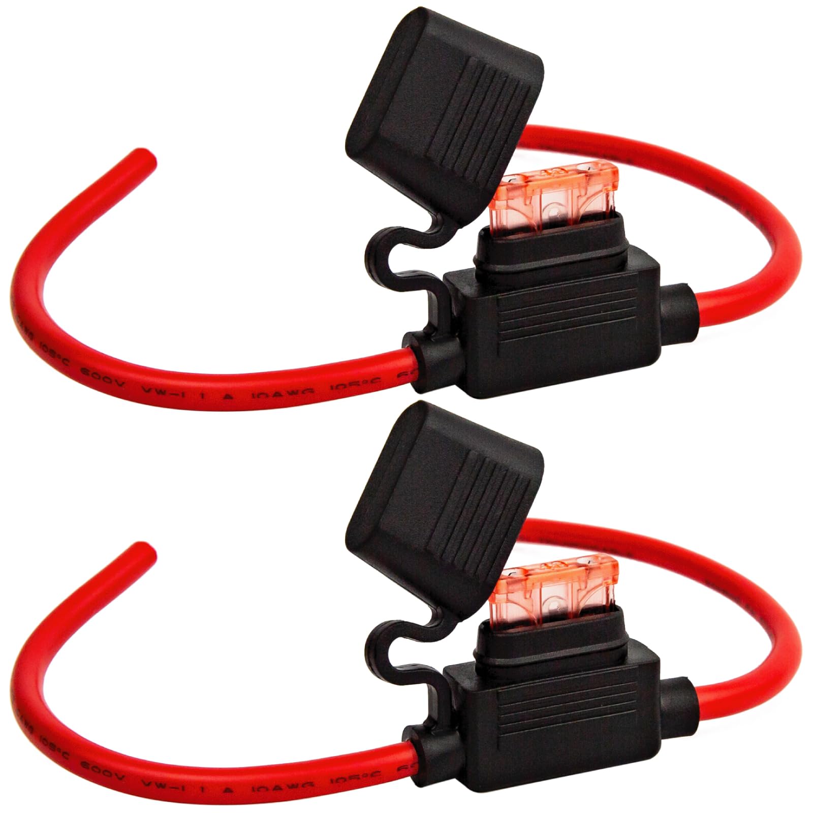 Gaoekoius 2 PCS 10 AWG Inline Fuse Holder with 40A