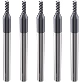LU&amp;MN Carbide Square End Mill, 4 Flute, 1/16" Dia,1/8" Shank Dia, 5 Piece | Professional Grade Tungsten Carbide 4T Square End Mills, Ideal for DIYers &amp; Professionals
