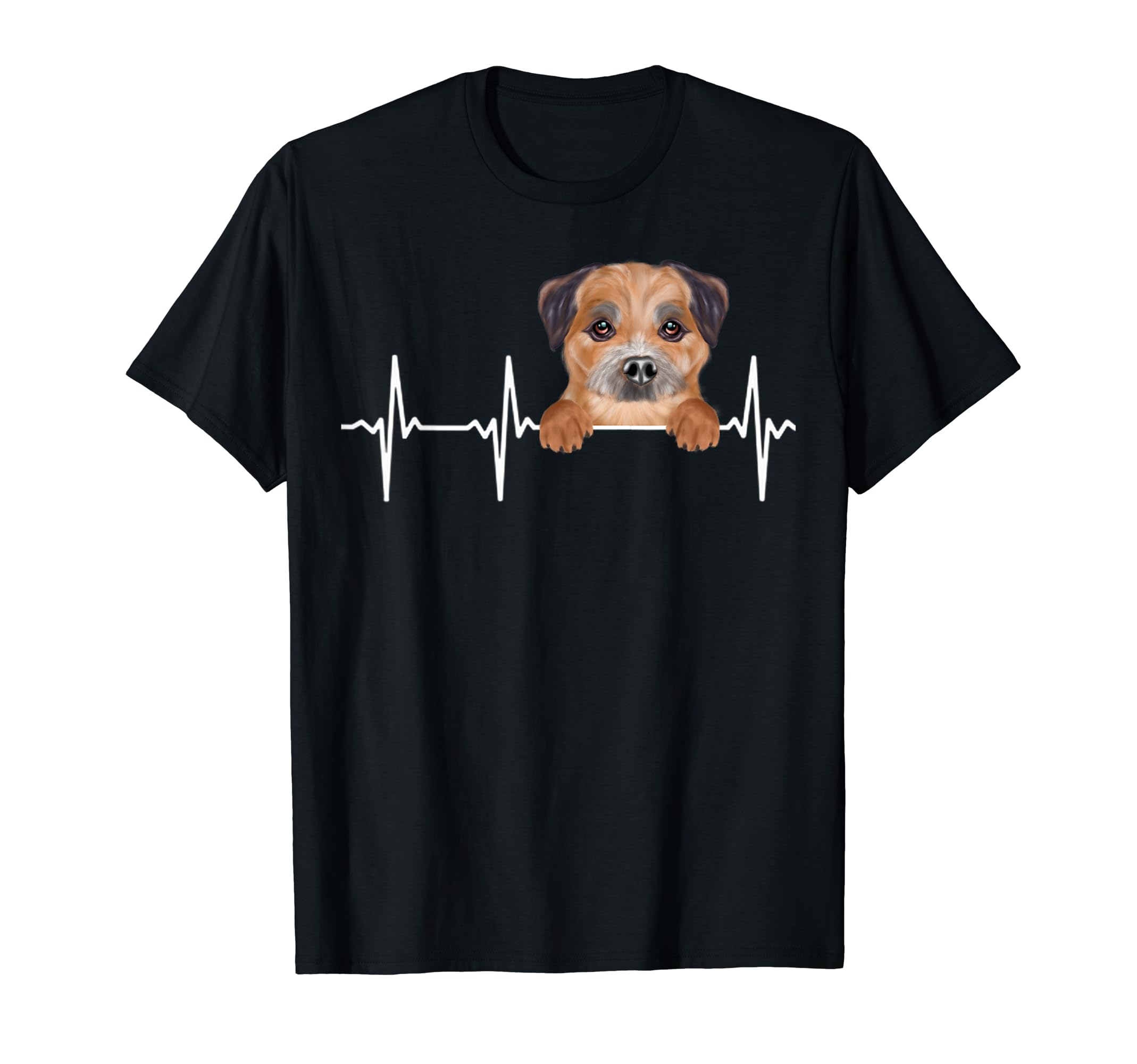 Funny Dog Heartbeat For Border Terrier Lovers T-Shirt