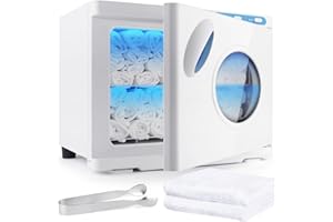 DEPFALL Hot Towel Warmer, Professional 23L Large Capacity Hot Towel Cabinet, 2-in-1 Spa Towel Warmers for Facials, Barber, Salon, Esthetician, Upgrade Fast Heating Aluminum Interior, White w/Window