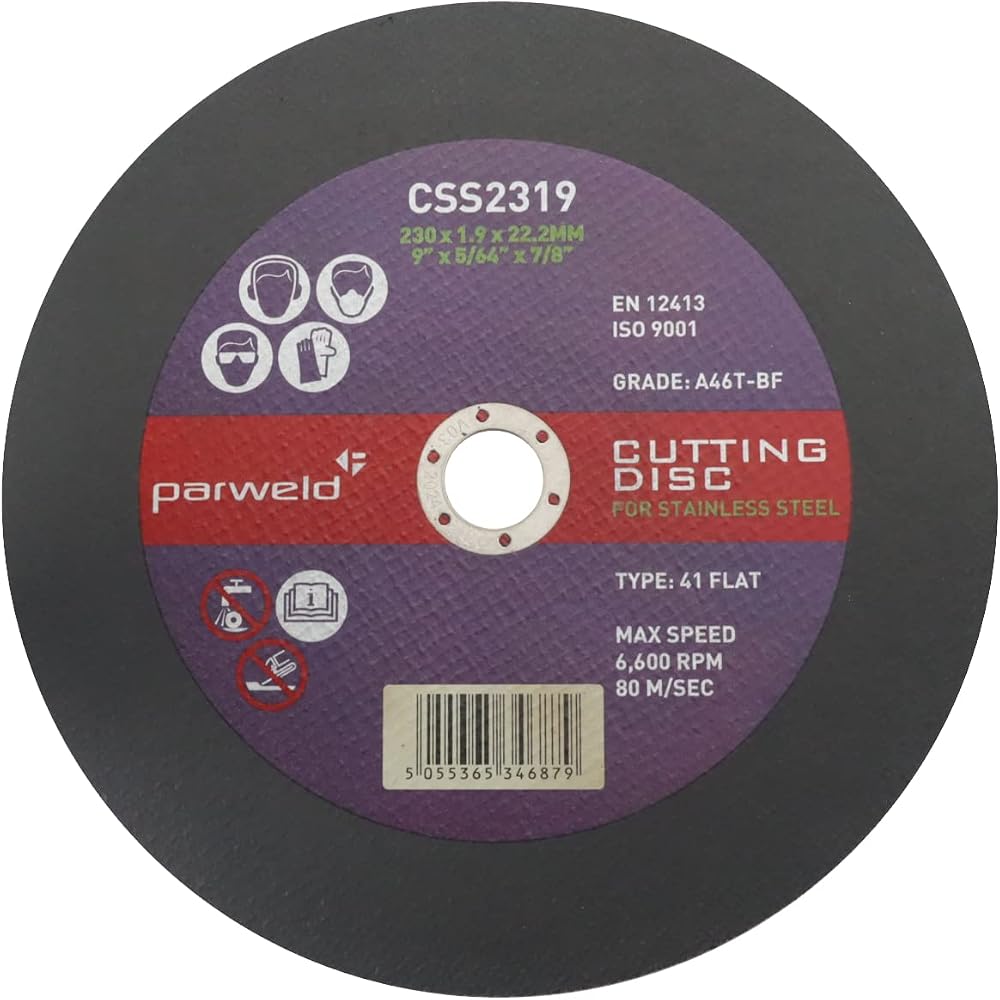 (Pack of 4) Parweld 9in 230mm Thin Stainless Cutting Discs 1.9mm