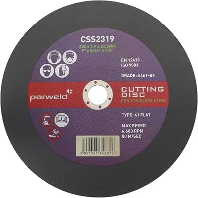 (Pack of 4) Parweld 9in 230mm Thin Stainless Cutting Discs 1.9mm