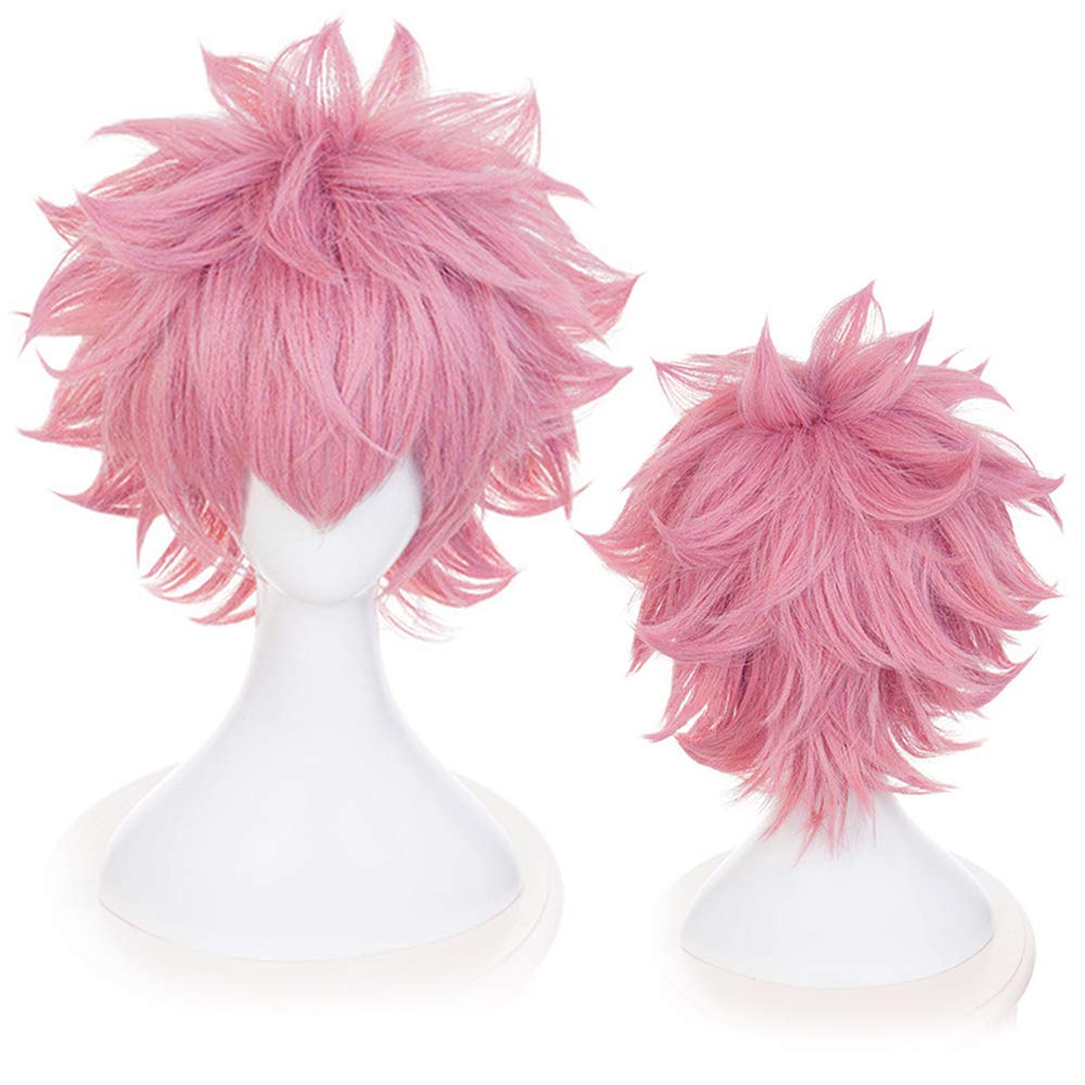 OSIAS Anime Cosplay Wig, Halloween Wig, with Free Wig Cap (Ashido Mina)