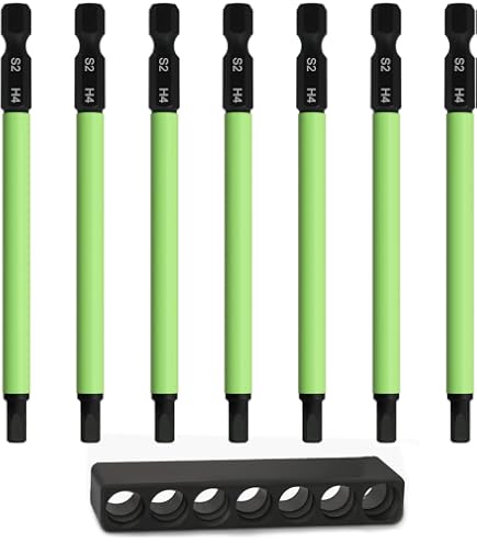 thumbnail image 2 of Wellsay 4mm Hex Bit Set - Metric Magnetic 4 Mm Allen Wrench, Durable S2 Steel Driver Bike Furniture Rc Repairs 6pc Impact Grade Bits Designed Precision 2 of 11