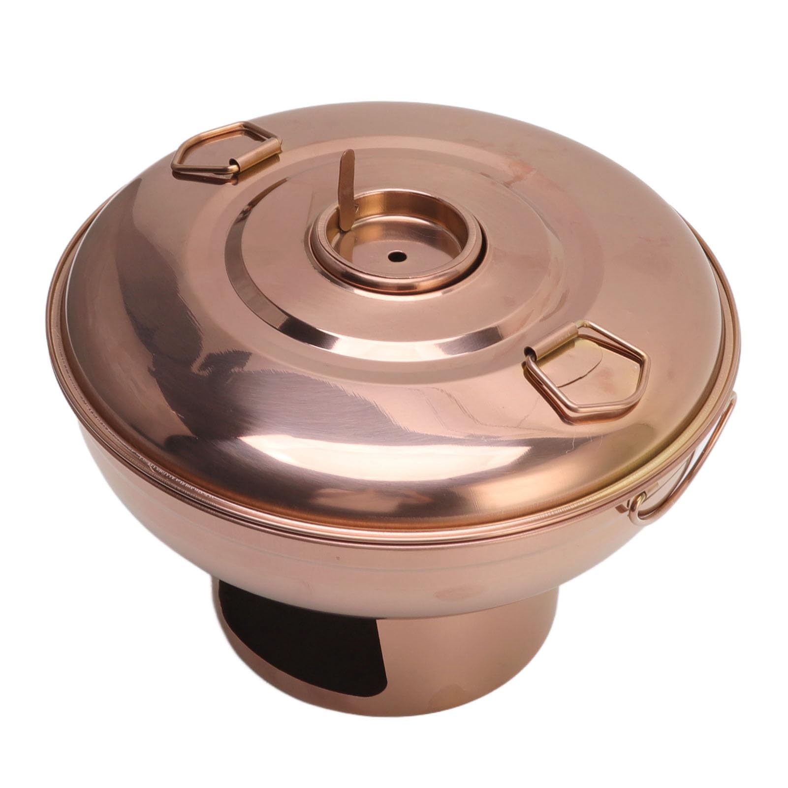 Charcoal Hotpot, Stainless Steel Chinese Charcoal Hot Pot with Reinforced Handles Dry Ice Hot Pots Single Person Small Hotpot for Induction Cooker, Gas Cooker, Electric Cooker