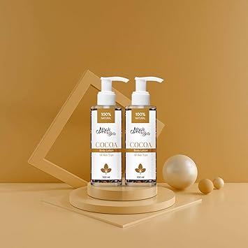 Mirah Belle - Natural Cocoa Body Lotion (Pack of 2) - Best for Dry and Oily Skin - Moisturises and Nourishes Dry and Damaged Skin - For Men and Women - Vegan and Cruelty Free - 200 ml