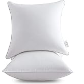 Leeden 18 x 18 Pillow Inserts (Set of 2) - Throw Pillow Inserts with 100% Cotton Cover - 18 Inch Square Decorative Pillows for Sofa, Couch, Bed and Home Decor