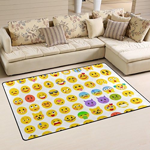 Non-Slip Area Rugs Home Decor by DEYYA, Classic Funny Smiling Emoticon Door Mat Living Room Bedroom Carpets Doormats 31 x 20 inches