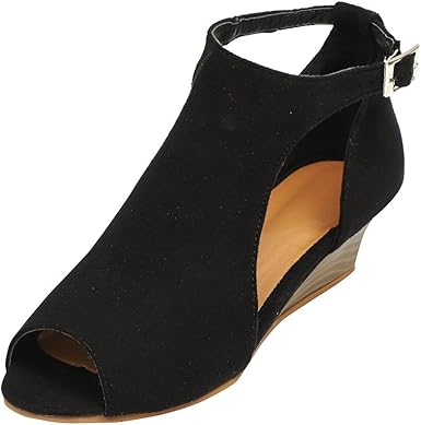 black low wedge sandals uk