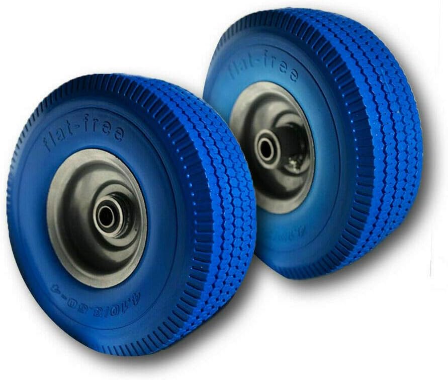 Voyager Tools FlatFree Tires 10 Durable Wagon Dolly Cart Wheels Orange