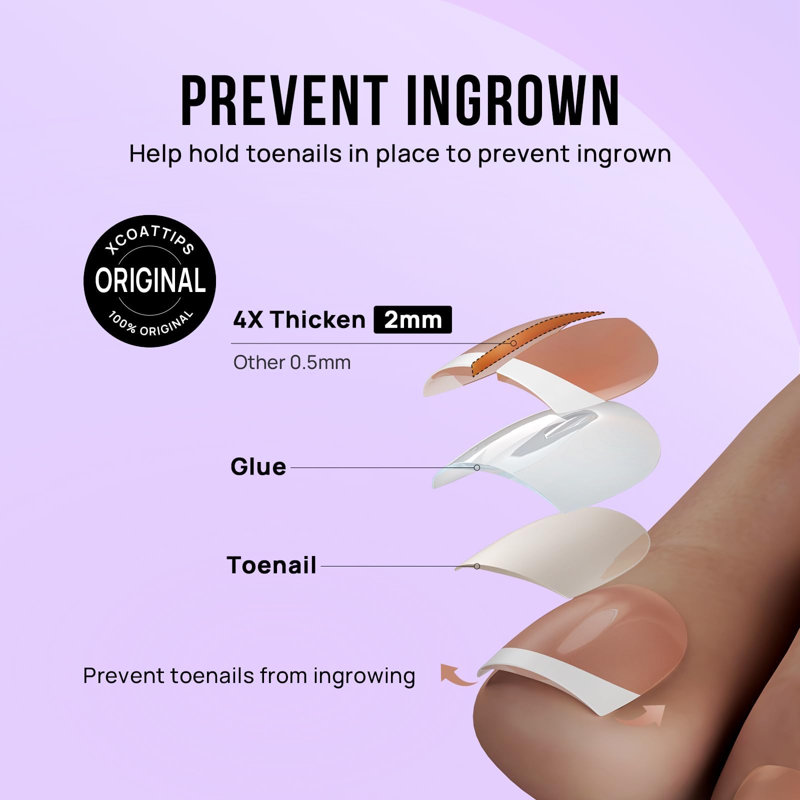 BTArtbox Press on Toenails Short, Valentines White French Tips Press on Toe Nails Square, Light Weight & Fit Perfectly Glue On Toenails with Glue, Fake Toenails in 16 Sizes- 32 Toenails Kit, Hope Hope - Image 3