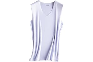 Maiyifu-GJ Men's Ice Silk Traceless Thin Tank Tops Summer Sleeveless Bodybuilding Vest V-Neck Muscle Comfort Workout Shirts