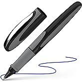 Schneider Ray Cartridge Rollerball Pen M (Medium), Refillable, Onyx Barrel, Royal Blue Erasable Ink Cartridge, Pack of 1 Pen (187807)