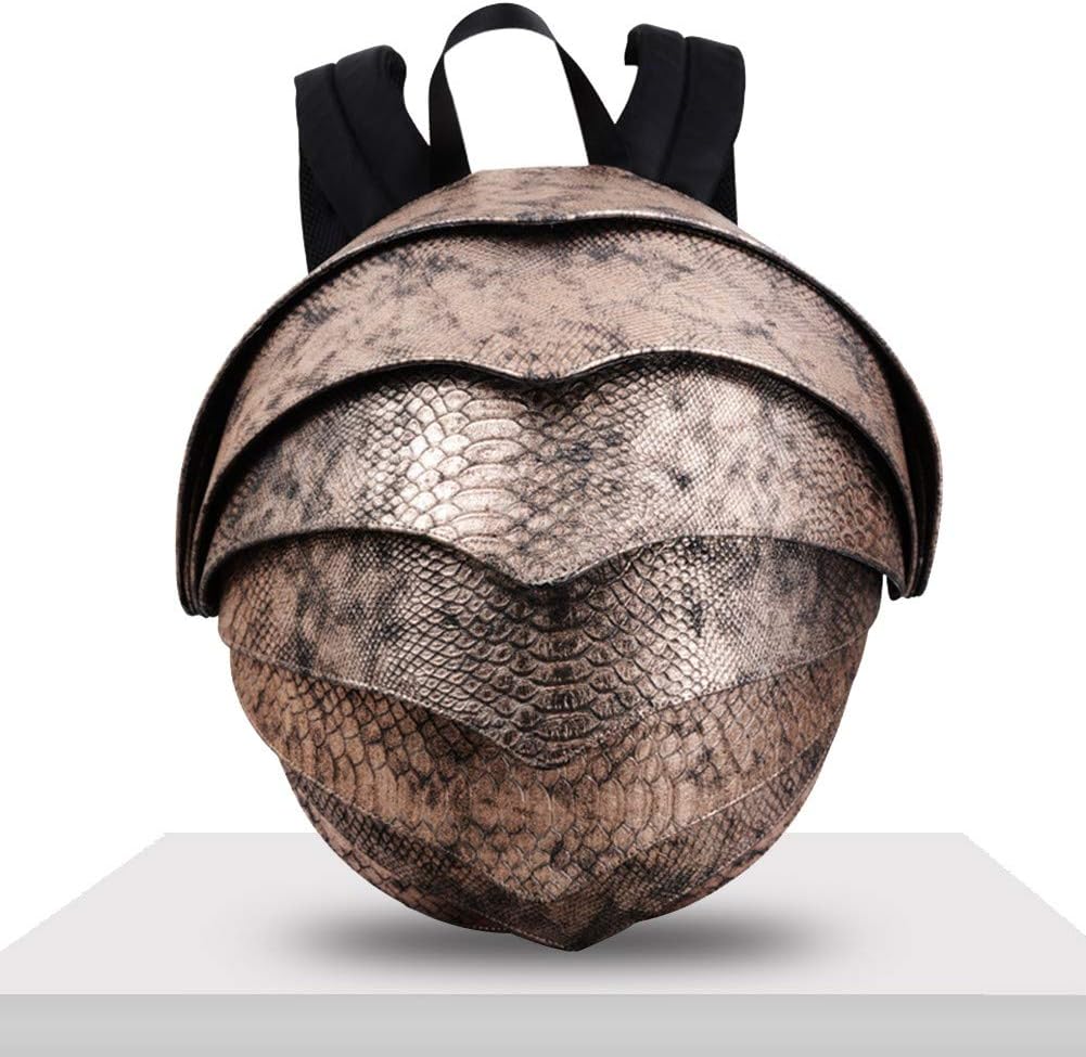 AQD Large Backpack for Man or for Women- Beetle Bag - Leather Backpack Fashion Creative Punk Style PU Beetle Pangolin Travel Backpack Bag Largerose gold