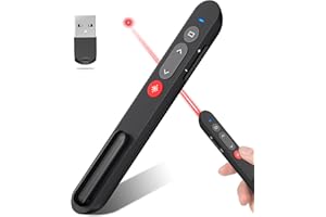 FANXIEAST Wireless Presentation Clicker Remote for PowerPoint with Volume Control, USB Powerpoint Clicker with Hyperlinks & Window Switching PowerPoint Slide Advancer for Computer, Mac, Laptop