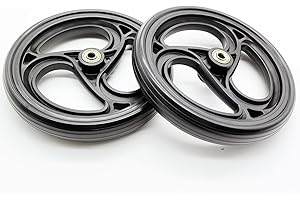 8 inch Roller wheelsator Replacement,8" Front and Rear Replacement Wheels for rollator Walker,3 Rib,Bearing Hole 8MM(5/16"),U