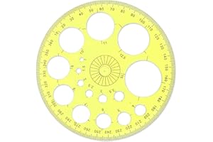 ZEYIYER Circle Template 360° Protractor Round Stencil, Plastic Circle Ruler for Drawing, Circle Stencil Measuring Tools for Building Formwork Office School Supplies, yellow, 583308_2_FXvtRLSKG