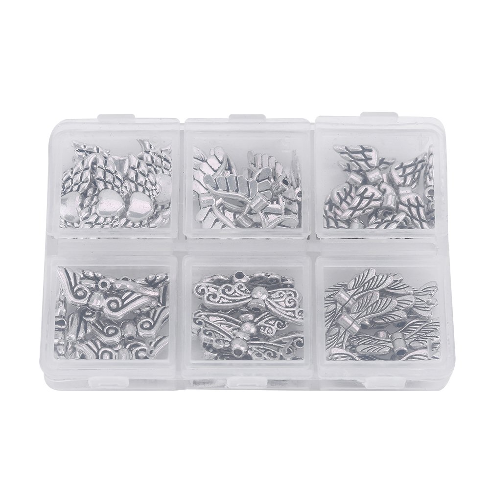 Sonew 60 Pcs for Jewelry Making Vintage Angel Mixed DIY Findings Accessories Crafting Necklace Bracelet Dangle with Storage Box, Jewellery Making