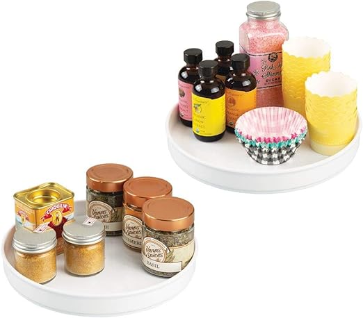 Amazon Com Mdesign Plastic Lazy Susan Turntable Food Storage