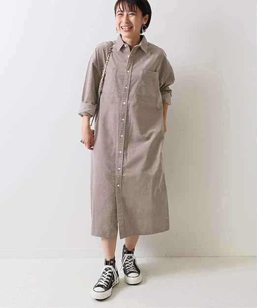 Amazon ジャーナルスタンダード レリューム 追加 シャツコールロングワンピース 36 グリーン ワンピース チュニック 通販