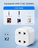 LENCENT UK 2 Pin to 3 Pin Shaver Plug Adaptor 13A Fuse USB Compatible view 3