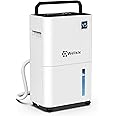 Wellsle Dehumidifiers for Basements & Home Max 40-80 Pint with Smart Humidity Control, 24HR Timer, Tank, Drain Hose for Conti