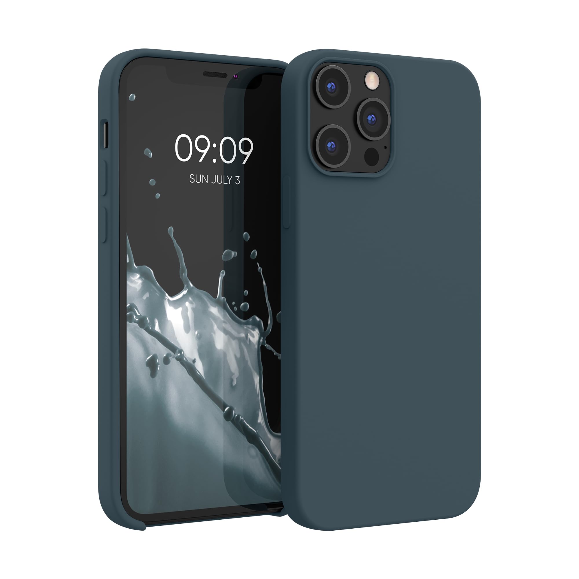 kwmobile Case Compatible with Apple iPhone 12 Pro Max Case - TPU Silicone Phone Cover with Soft Finish - Dark Slate