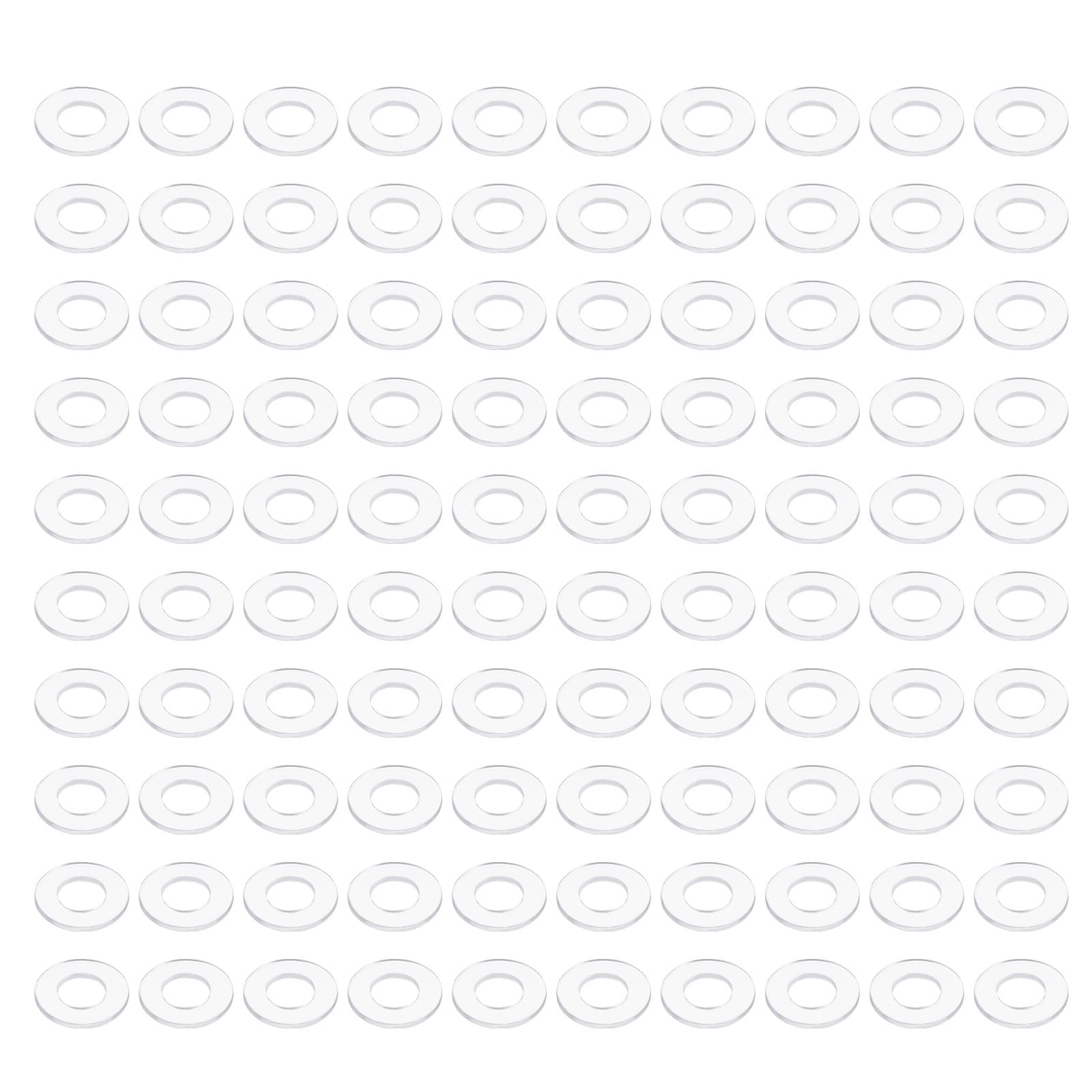 PATIKIL Nylon Flat Washers 6mm ID, 12mm OD, 1mm Thick M6 Metric Plastic Flexibility Gaskets Round Spacers-Applications for Faucet Valve Water Pipe Hose-[Qty 100 Clear]