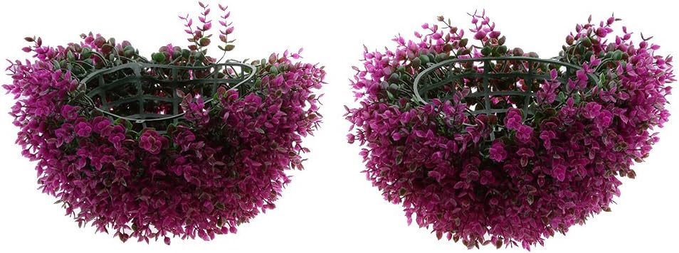 Fityle Artificial Topiary Trees Ball Shaped Indoor/Outdoor Faux Plants Ball Decorations - Purple 34cm -