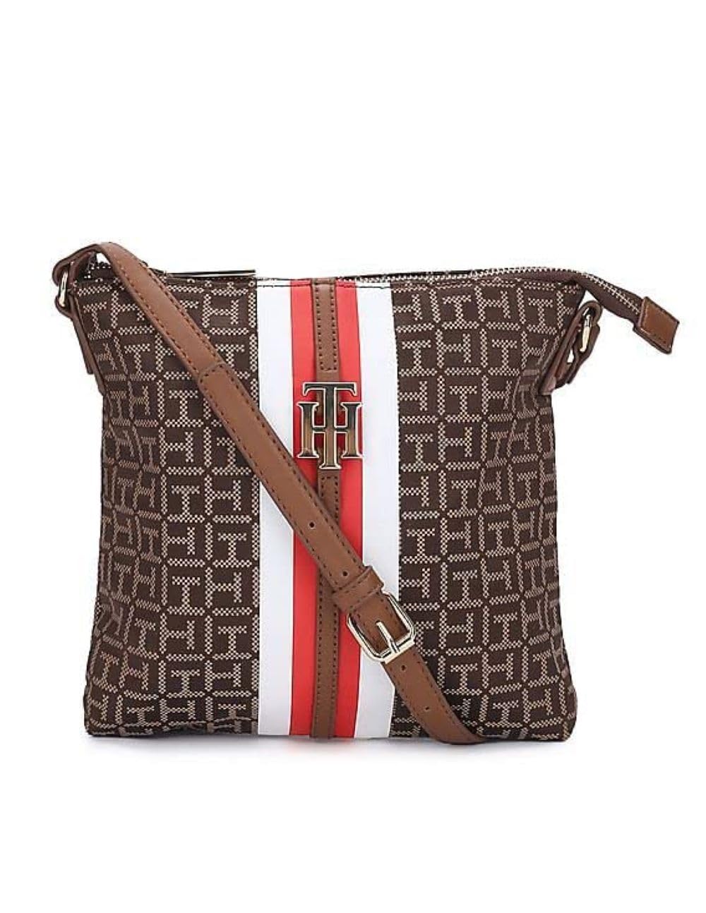 Tommy Hilfiger Womens Jaden Plus Crossbody HANDBAG, Chestnut/Tannin, One Size US Image