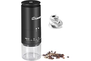 LAMIDO Portable Electric 420 Stainless Steel Burr Coffee Grinder, Rechargeable Small Bean Mill with 38 Adjustable Grind Settings, Cordless Travel Grinder for Espresso, Cold Brew, Pour Over, French Press