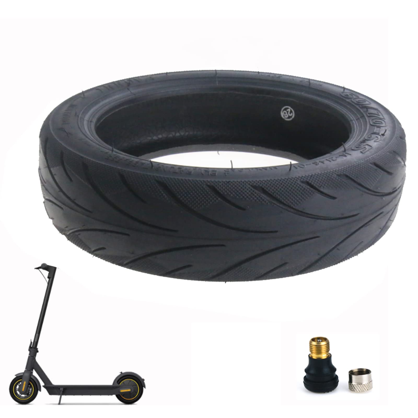 MotuTech 60/70-6.5 Tubeless Tyre with Valve for Segway Ninebot Max G30 Electric Scooter Rear Front Non-Slip Tubeless Damping Tyres (1 Piece)