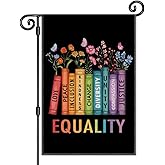 JMYROG Love Peace Inclusion Kindness Change Diversity Unity Compassion Justice Equality Garden Flag, Double Sided Yard Outdoor Lawn Porch Decor Banner, Empowerment Gifts for Family Friend Coworker